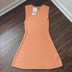 Zara Women's Vibrant Orange Mini Dress